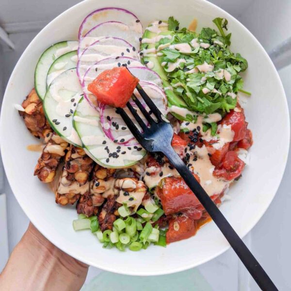 FREE VIDEO -Watermelon Vegan Poke Bowl Recipe